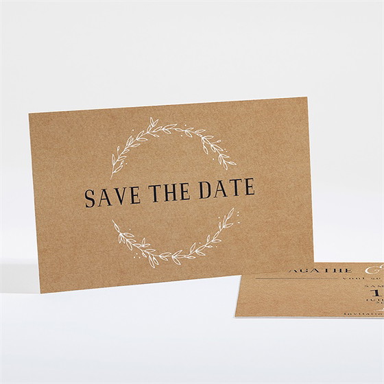 Save the Date mariage kraft champêtre