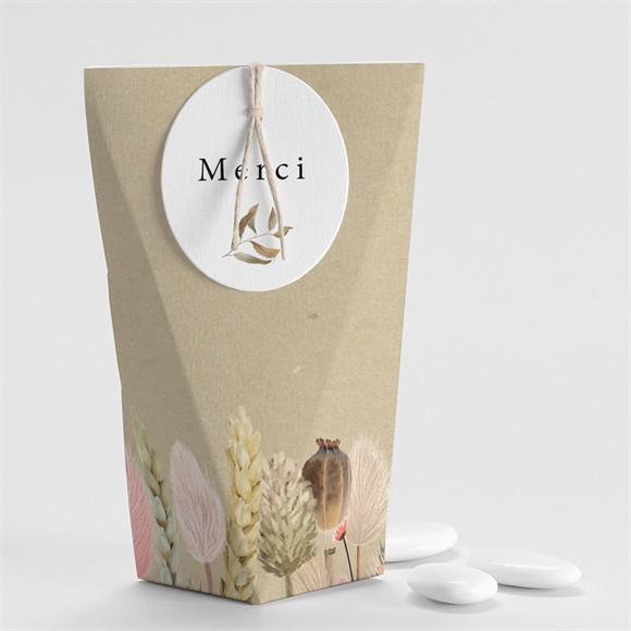 Boîte de dragées mariage Notre Bouquet Champêtre Étui réf.N520185