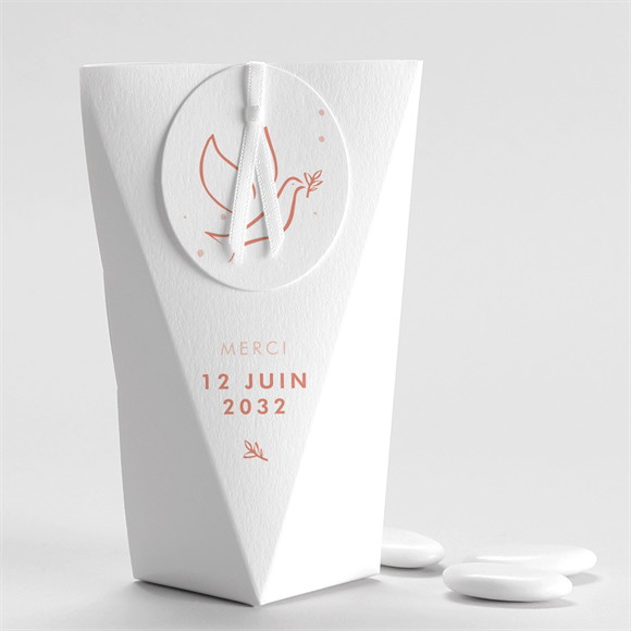 Boîte de dragées communion Colombe dorée Étui réf.N520186