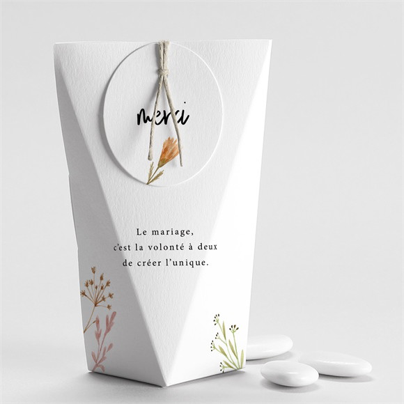 Boîte de dragées mariage Art Champêtre Etui réf.N520184