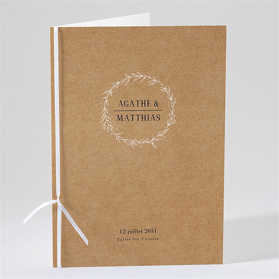 Livret de messe mariage kraft champêtre