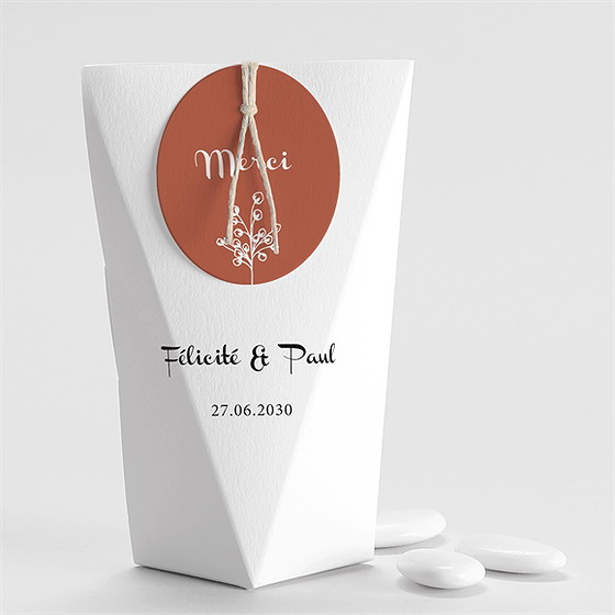 Boîte de dragées mariage fleurs d'automne étui