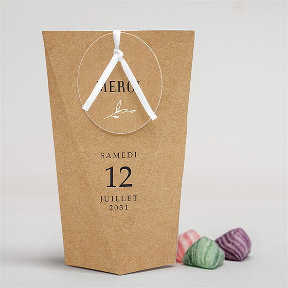 Boîte surprise mariage kraft champêtre