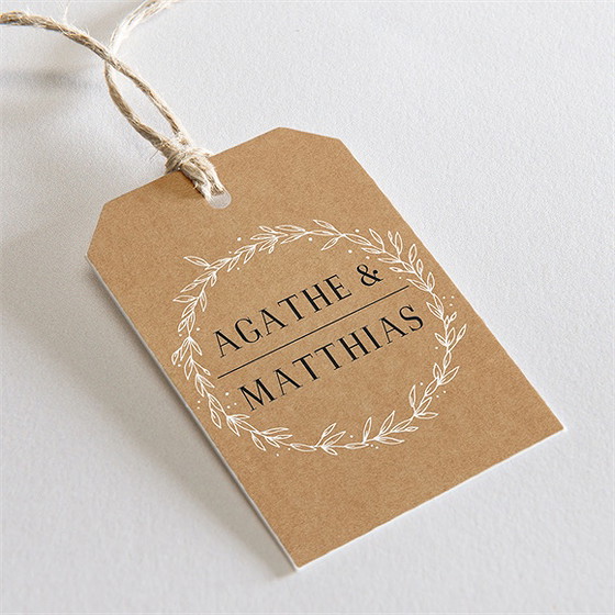 Etiquette mariage kraft champêtre