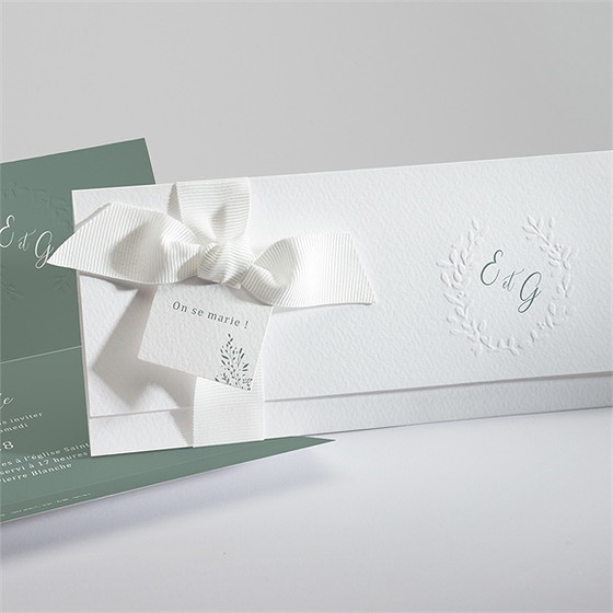 Faire-part mariage elégante poésie pochette