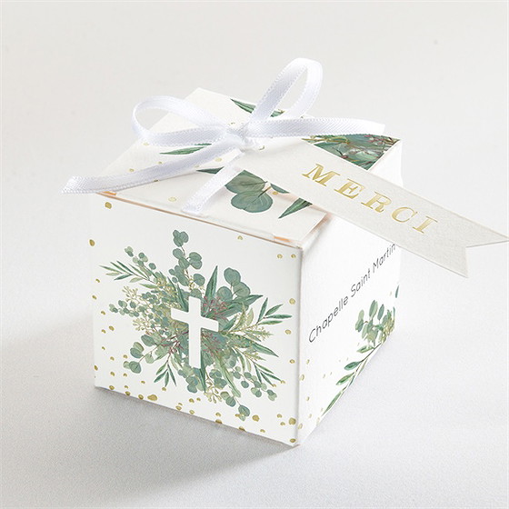 Boîte de dragées communion en grâce dorure