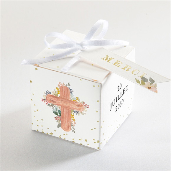 Boîte de dragées communion Symboles et Foi Dorure réf.N340551