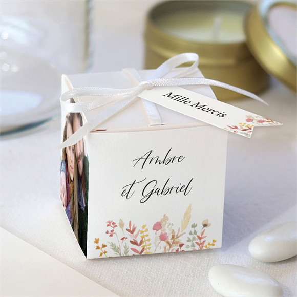 Boîte de dragées mariage Incandescent cube réf.N340535