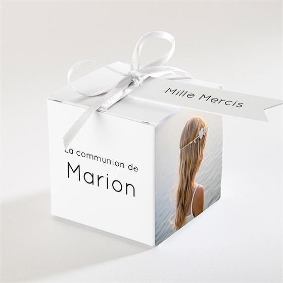 Boîte de dragées communion cadeau de communion cube