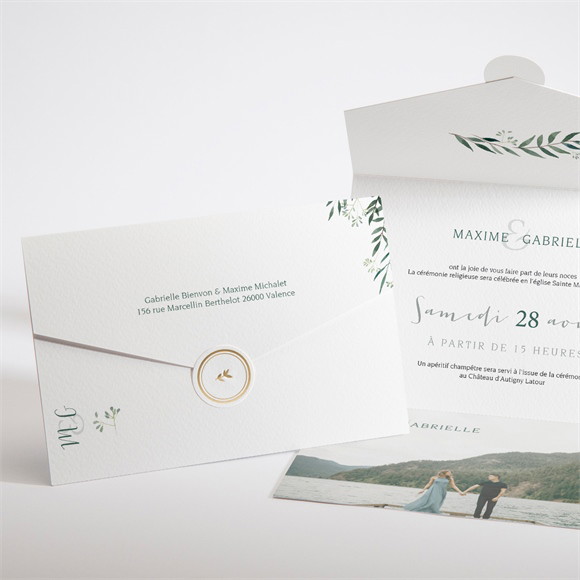 Faire-part mariage Douceur du pinceau enveloppe réf.N97156