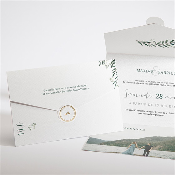 Faire-part mariage douceur du pinceau enveloppe