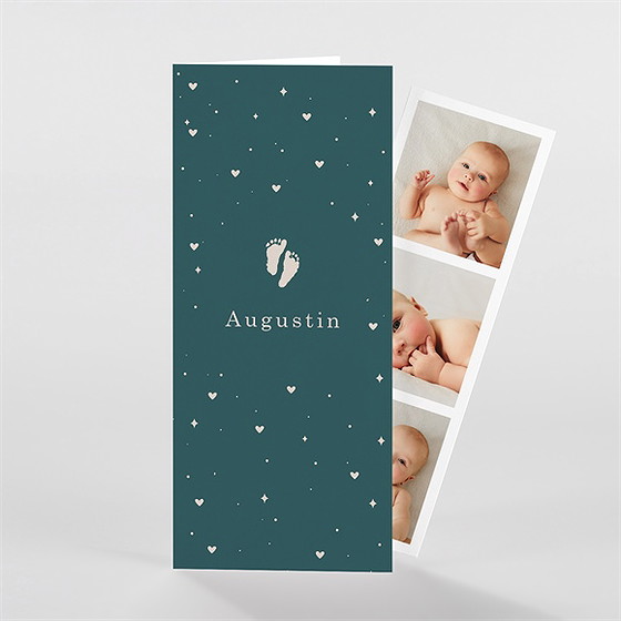 Faire-part naissance douce empreinte photomaton