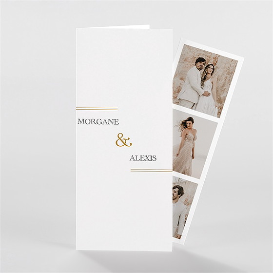 Faire-part mariage lettre moderne photomaton