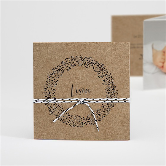 Faire-part naissance tendre secret accordéon