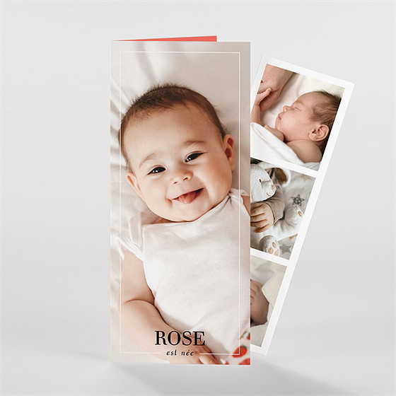 Faire-part naissance mon bébé grenadine photomaton