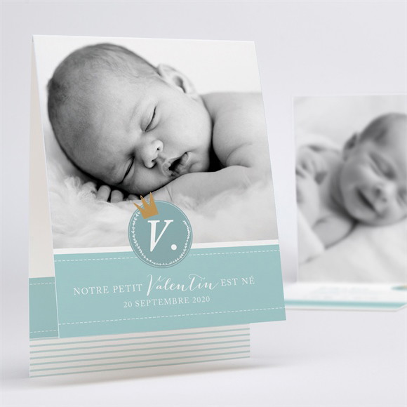 Faire-part naissance Notre Petit Prince pli décalé réf.N50189