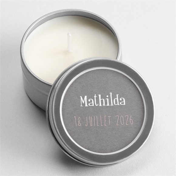 Bougie naissance Touche Vintage - Argent réf.N3601281