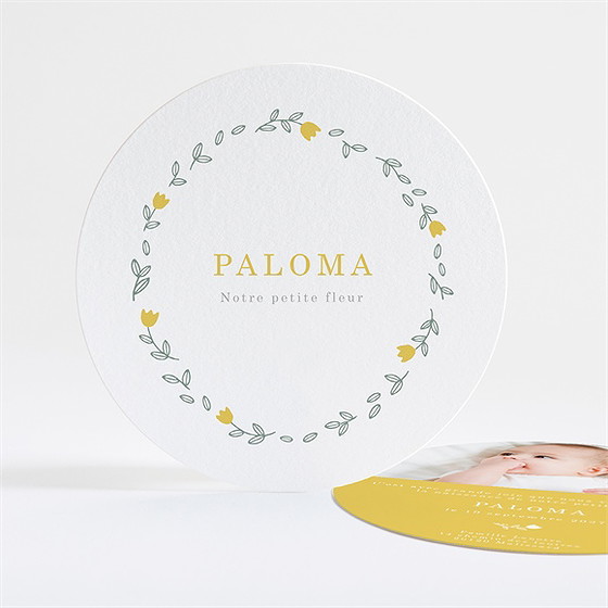 Faire-part naissance belle annonce en rond