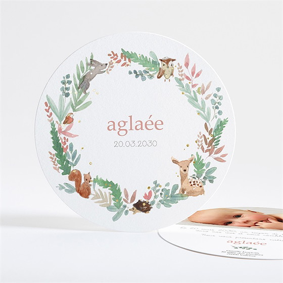 Faire-part naissance jolie pampa dorure