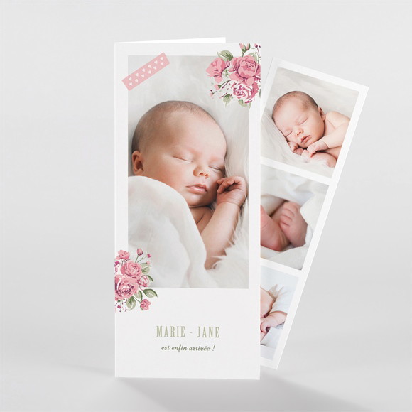 Faire-part naissance Champêtre nature photomaton réf.N981123