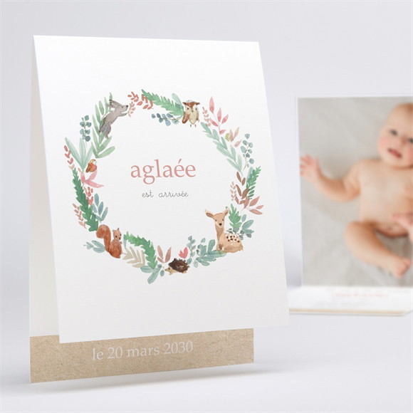 Faire-part naissance Jolie Pampa pli décalé réf.N50190