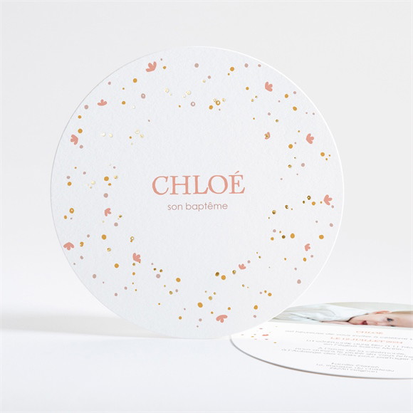 Faire-part de baptême Subtil Tressage Dorure réf.N321207