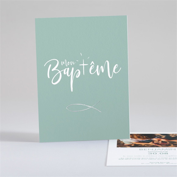 Faire-part de baptême Jeu de mots dorure réf.N28131