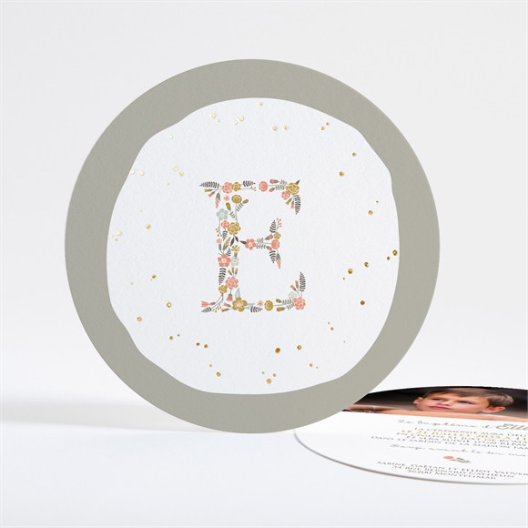 Faire-part communion Signature Florale dorure réf.N321208