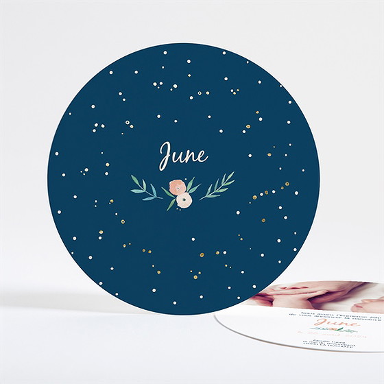 Faire-part naissance belle photo dorure