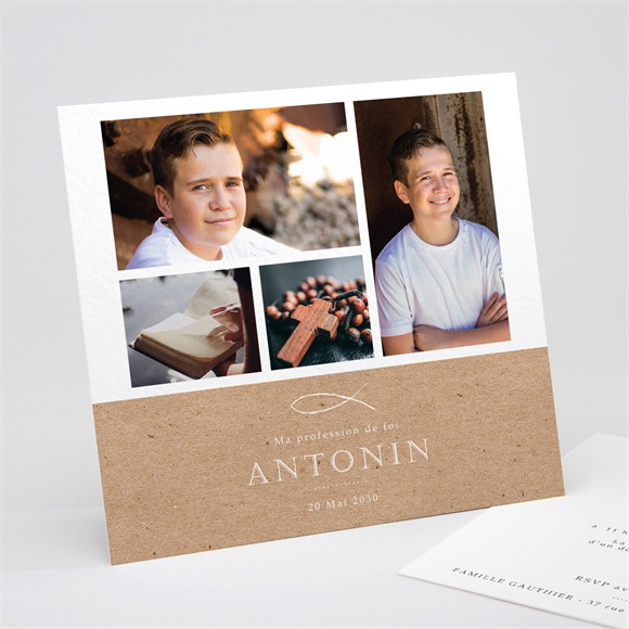 Faire-part profession de foi Lumiere et Foi réf.N311284