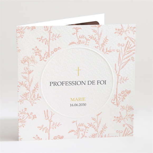 Faire-part profession de foi Toile de Jouy réf.N451392