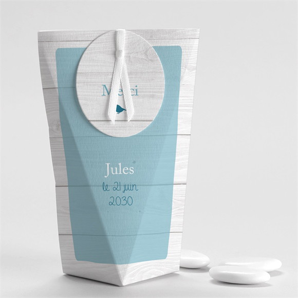 Boîte de dragées baptême Noeud et croix Étui réf.N520198