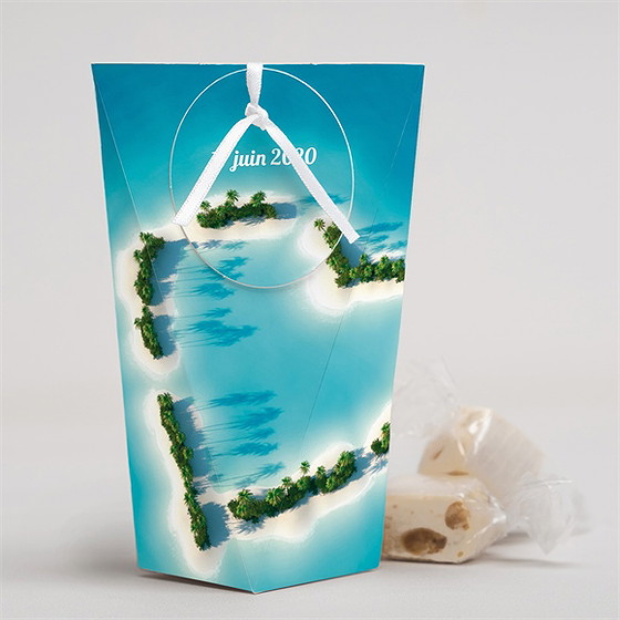 Boîte surprise mariage eaux turquoises océan