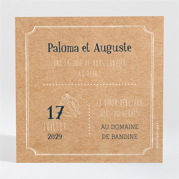 Carton d'invitation mariage Notre Moment réf.N3001911