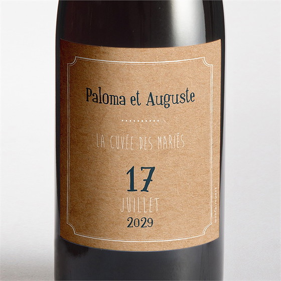 Etiquette de bouteille mariage notre moment