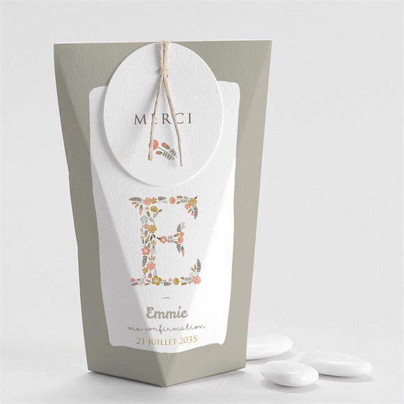 Boîte de dragées confirmation Initiale étui réf.N520243