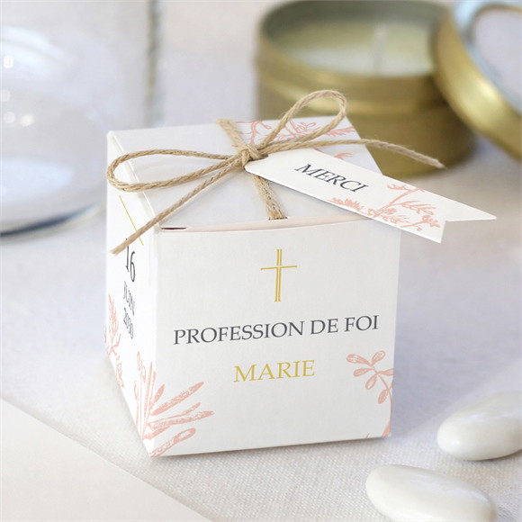 Boîte de dragées profession de foi Toile de Jouy réf.N340597