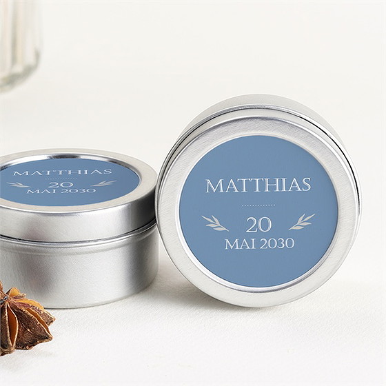 Bougie profession de foi fondamental argent