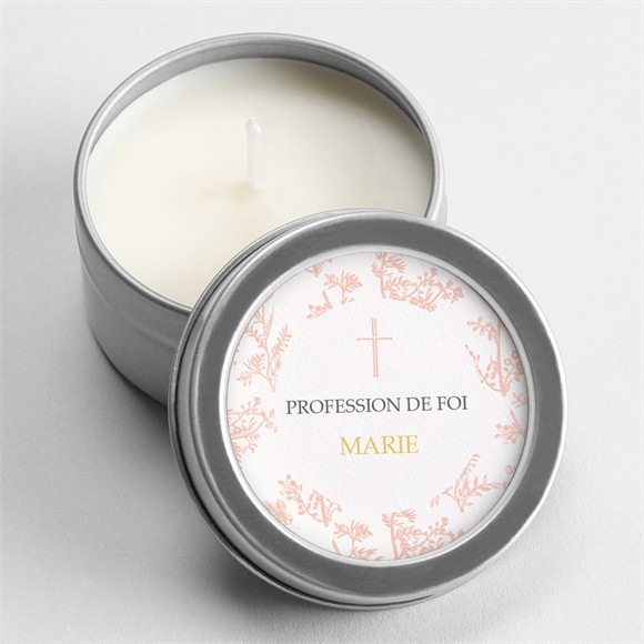 Bougie profession de foi Toile de Jouy Argent réf.N3601322