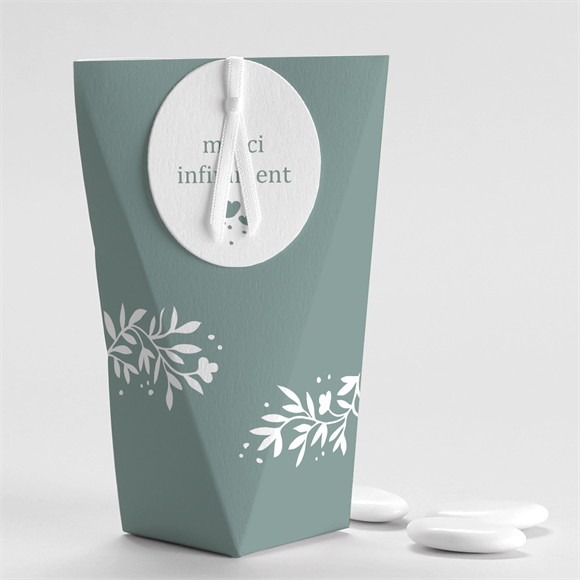 Boîte de dragées communion Gaufrage Émeraude Étui réf.N520248