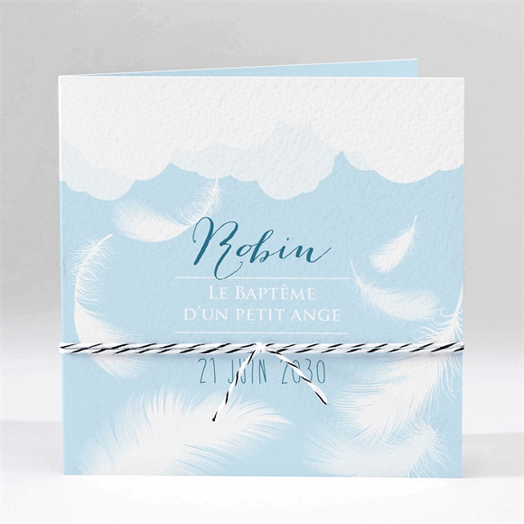 Faire-part de baptême Duvet tout en rondeur pliée réf.N451396