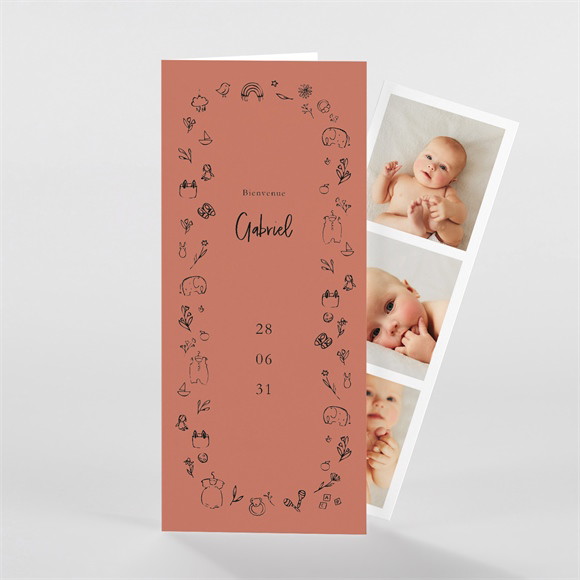 Faire-part naissance Jolie Farandole photomaton réf.N981129