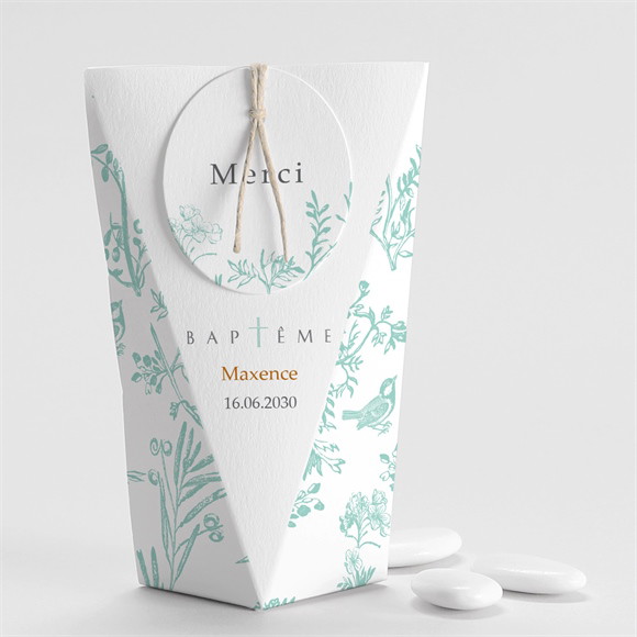 Boîte de dragées baptême Gravure en rond Étui réf.N520225