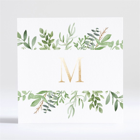 Faire-part communion Illustration végétale dorure réf.N351364