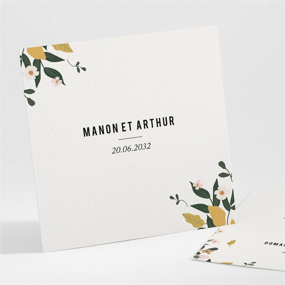 Carton d'invitation mariage Vintage Champetre réf.N301426