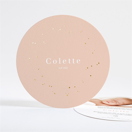 Faire-part naissance nuances de cuivre dorure