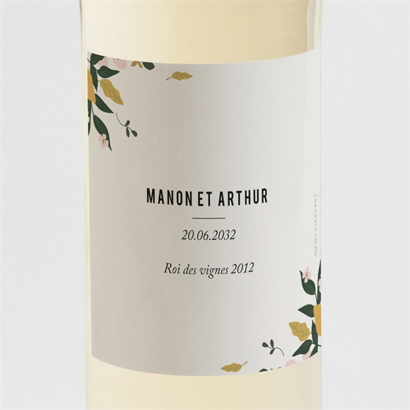 Etiquette de bouteille mariage Vintage Champetre réf.N3001919