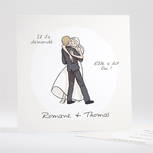 Save the Date mariage Mariés illustrés réf.N351366