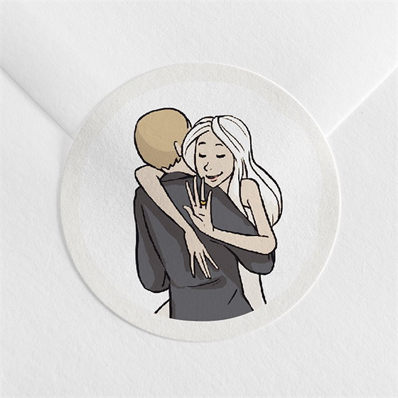 Sticker mariage mariés illustrés