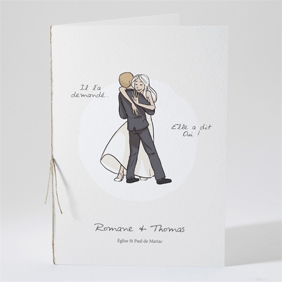 Livret de messe mariage Mariés illustrés réf.N491383